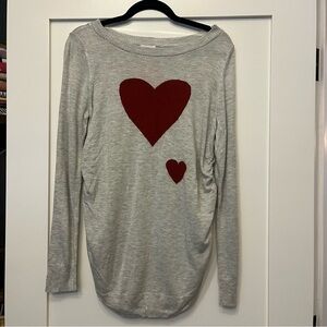 Isabel Maternity by Ingrid & Isabel Gray Sweater with Red Heart Design